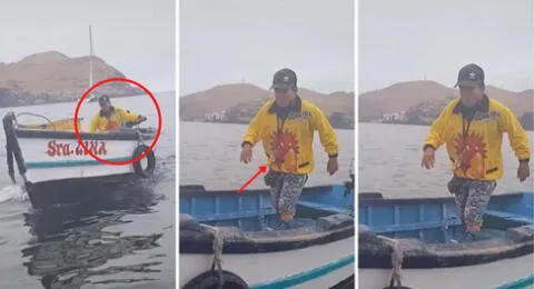 Heladero navega en el mar peruano para llegar a otras embarcaciones y vender sus productos.