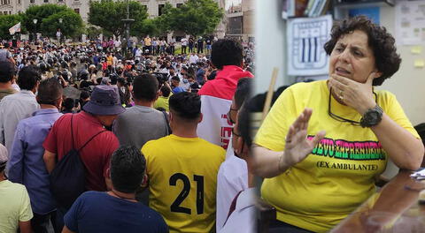 Parlamentaria llegó a la Plaza San Martín, pero fue desalojada en medio de gritos.