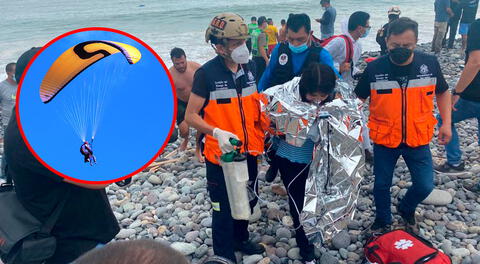 Policías de salvataje auxiliaron a los parapentistas tras caer al mar