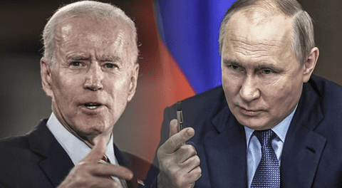 Joe Biden arremete contra Vladimir Putin tras desatar guerra contra Ucrania. Foto: composición GLR/AFP