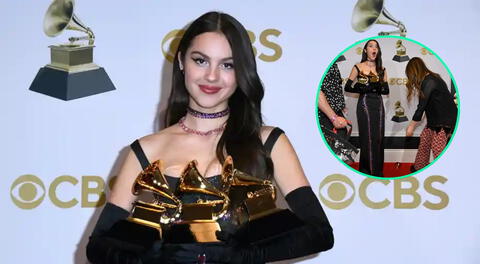 Olivia Rodrigo sufrió tremendo percance en los Grammy 2022.