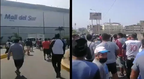 Paro de transporte: Usuarios reportan llegada de un grupo de manifestantes en exteriores del Mall del Sur