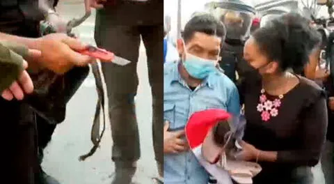 Rosangella Barbarán defendió a un manifestante que lleva un arma blanca.