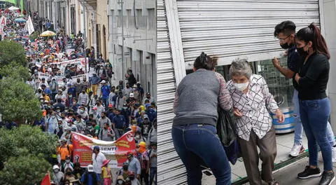 Marcha en Arequipa genera incertidumbre entre los comerciantes