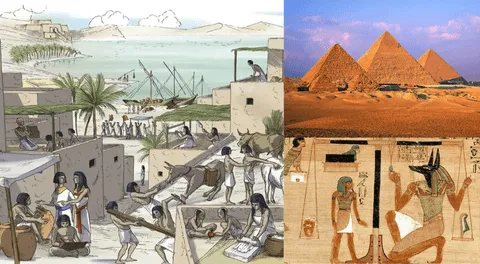 Los campesinos construían pirámides que servían de tumbas para los faraones.