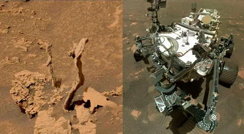 Extrañas formaciones rocosas en Marte.
