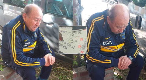 El adulto mayor lloró al ser víctima de estafadores que se aprovecharon de su ilusión por ir a ver a Boca Juniors.
