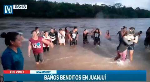 San Martín: baños benditos se realizan en Juanjuí por Fiesta de San Juan [VIDEO]