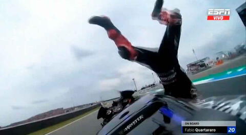Fabio Quartararo y su tremenda caída en el MotoGP en Assen: cayó de cabeza y asustó a los presentes