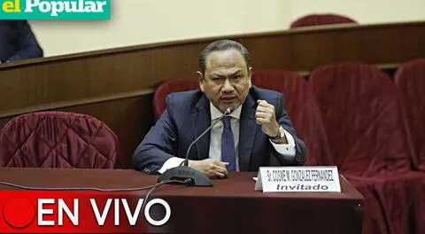 Mariano Gonzáles, ex ministro del Interior, se presenta ante la Comisión de Fiscalización del Congreso para explicar las denuncias hechas al gobierno.