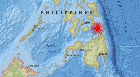 El USGS inicialmente reportó un sismo de magnitud de 7,3 grados en Filipinas, pero luego se actualizó.