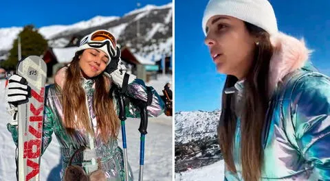 Luciana Fuster la pasó mal tras esquiar en su viaje con Patricio Parodi: "Me caí como 5 veces"
