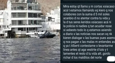 Los delincuentes mandas estos mansajes a sus víctimas a los comerciantes de Pucusana