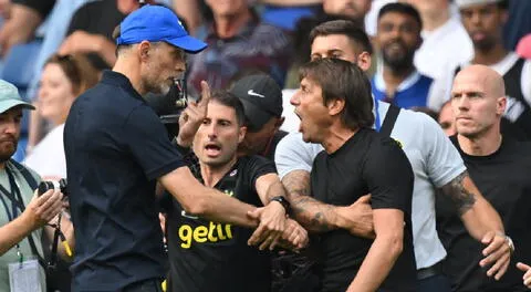 Antonio Conte vs. Thomas Tuchel: DT del Chelsea tomó de la mano al del Tottenham y casi se pelean por Premier League