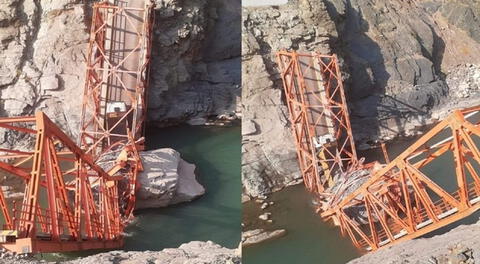 La fiscalía investiga caída del puente Kutinacha inaugurado hace un año