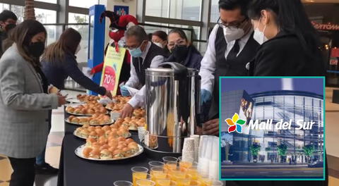 Invitan desayuno a clientes en el Mall del Sur por el Día del Shopping.