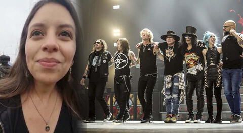 Fanática ecuatoriana se emocionó por el concierto de Guns N' Roses.
