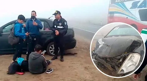 Al menos cinco personas resultaron heridas tras el cuádruple choque en la variante de Pasamayo.