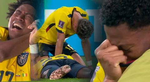 Futbolistas de Ecuador no pueden creer que hayan sido eliminados por Senegal y lloraron en la cancha.