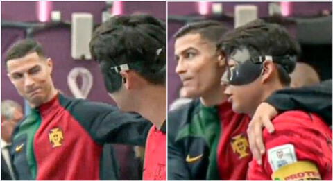 Cristiano Ronaldo es captado saludando y abrazando a Son Heung-min previo al partido en el Mundial Qatar 2022.