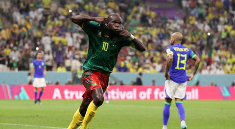 Vincent Aboubakar sorprendió y marcó el 1-0 para Camerún al último minuto del partido contra Brasil