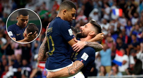 Mbappé y Giroud celebraron el gol de Francia y los usuarios volvieron viral la imagen.