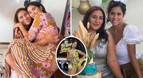 Melissa Paredes recibe halagos de su madre Celia Rodríguez.