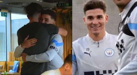 Así fue cómo recibieron a Julián Álvarez a su retorno al Manchester City tras ganar la Copa del mundo