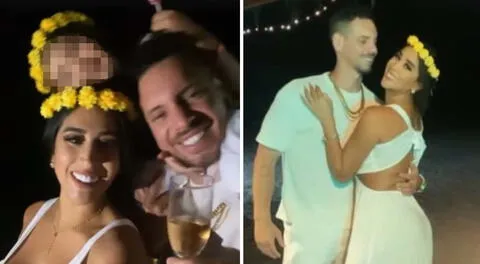 Melissa Paredes, su hija Mía y su pareja Anthony Aranda celebraron juntos el Año Nuevo.