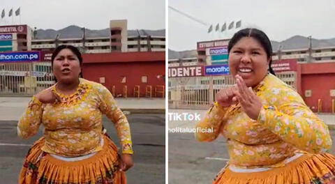 “La Cholita Lu” llega hasta el Estadio Monumental de la U y se pone a bailar