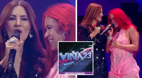 Karol G y Myriam Hernández alborotan Viña del Mar al cantar EN VIVO clásico tema “El hombre que yo amo”