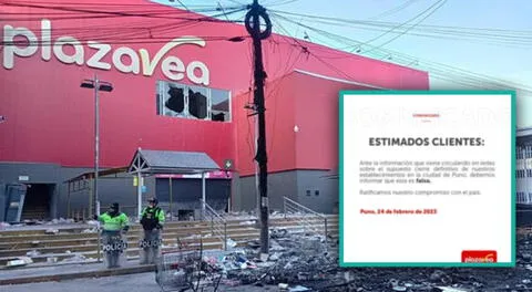Plaza Vea advierte de falsa información sobre cierre de tienda en Puno.