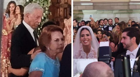Mario Vargas Llosa y Patricia Llosa fueron vistos juntos en boda de su nieta.