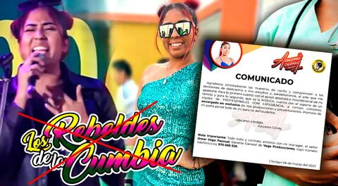 Azucena Calvay se pronuncia oficialmente tras presunta traición de Los rebeldes de la cumbia.