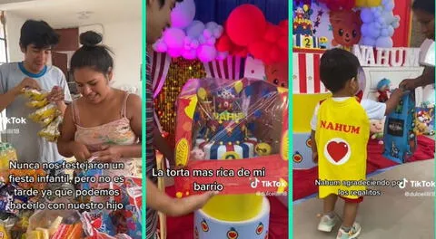 Jóvenes padres se mostraron muy ilusionados por celebrar cumpleaños de su hijo.