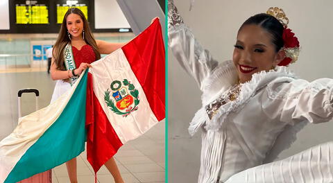 Alondra Huárac se luce al ritmo de marinera en concurso internacional que se realiza en El Salvador.