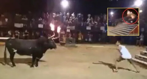 Un toro 'tomó la justicia' contra hombre que le prendió fuego a sus cuernos y lo provocó en México.