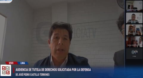 El ex presidente Pedro Castillo reapareció en la audiencia de tutela de derecho