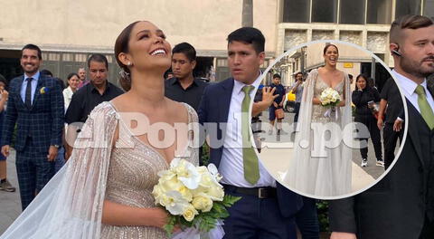 Karen Schwarz llega a la iglesia La Recoleta, para contraer matrimonio con Ezio Oliva: "Mi tercera boda"