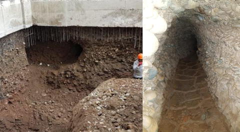 Cueva que fue encontrada en excavaciones de edificio.