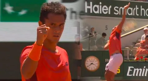 Juan Pablo Varillas, con alma, corazón y vida: logra el 2-1 contra Djokovic en Roland Garros