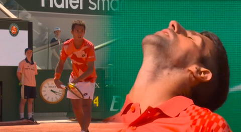 Juan Pablo Varillas empieza ganando el tercer set contra Novak Djokovic en octavos de final de Roland Garros