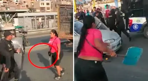 Mujer reaccionó de manera violenta ante los fiscalizadores.