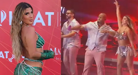 Yahaira Plasencia emocionada por haber cantando al lado del Grupo Niche en la ceremonia de los Premios Heat 2023 de República Dominicana.