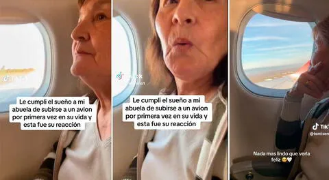La reacción del vuelo de una abuelita argentina: "Me emocionó"