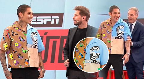 Paolo Guerrero estuvo en ESPN y su camisa de marca Prada se llevó la atención.
