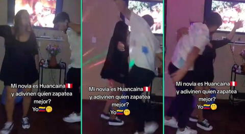 Venezolano reta a su novia huancaína en típico baile y deja en ‘shock’ a usuarios: “Yo zapateo mejor”
