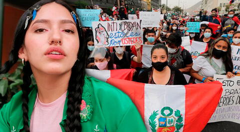 Renata Flores apoya la marcha 'Toma de Lima'.