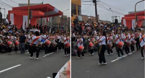 Escolar lidera banda en desfile y sus pasos se roban el show: "Qué swing y qué simpatía"