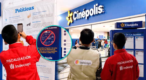 Indecopi fiscalizó a Cinépolis para verificar que permita el ingreso de alimentos y bebidas.